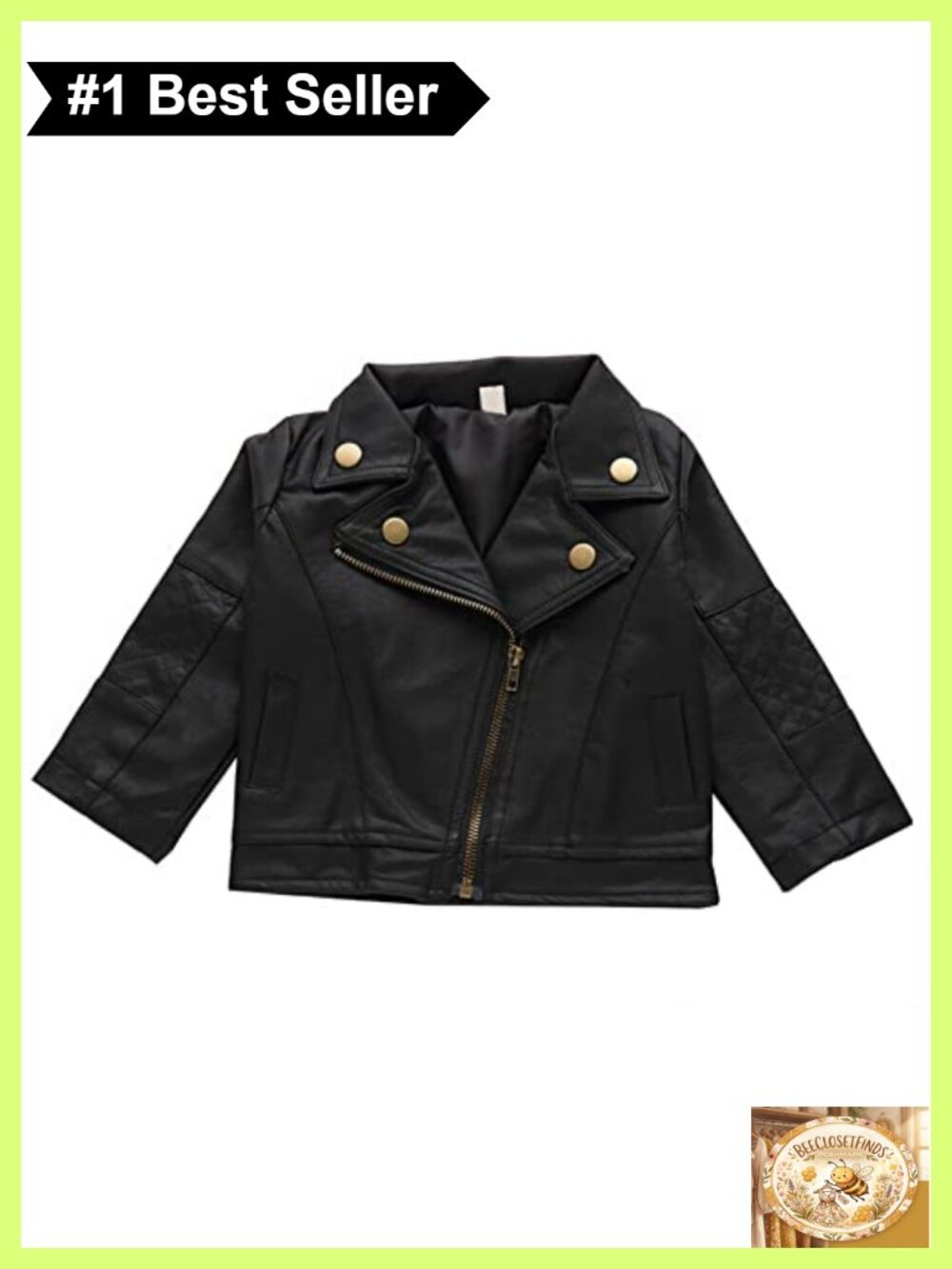 Toddler Girls Faux Leather Zipper Motorcycle Jacket